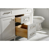 Legion Furniture 54" White Finish Double Sink Vanity Cabinet With Carrara White Top WLF2254-W