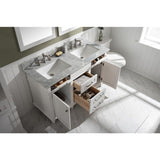 Legion Furniture 54" White Finish Double Sink Vanity Cabinet With Carrara White Top WLF2254-W