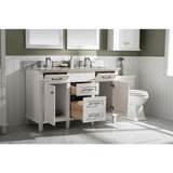 Legion Furniture 54" White Finish Double Sink Vanity Cabinet With Carrara White Top WLF2254-W