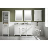 Legion Furniture 54" White Finish Double Sink Vanity Cabinet With Carrara White Top WLF2254-W