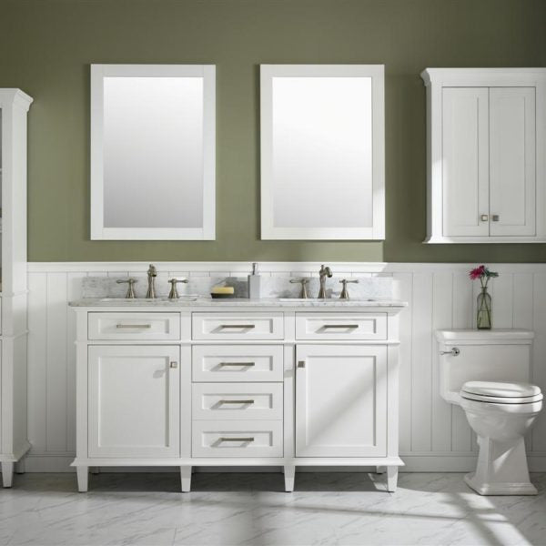 Legion Furniture White Sink Vanity Cabinet With Carrara White Quartz Top