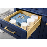 Legion Furniture 60" Blue Finish Single Sink Vanity Cabinet With Carrara White Top WLF2260S-B