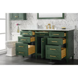 Legion Furniture 60" Vogue Green Finish Single Sink Vanity Cabinet With Carrara White Top WLF2260S-VG