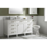 Legion Furniture 60" White Finish Single Sink Vanity Cabinet With Carrara White Top WLF2260S-W