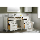 Legion Furniture 60" White Finish Single Sink Vanity Cabinet With Carrara White Top WLF2260S-W