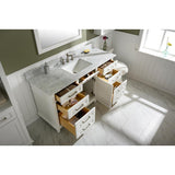 Legion Furniture 60" White Finish Single Sink Vanity Cabinet With Carrara White Top WLF2260S-W