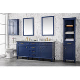 Legion Furniture 72" Blue Double Single Sink Vanity Cabinet With Carrara White Top WLF2272-B