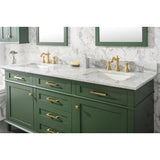 Legion Furniture 72" Vogue Green Double Single Sink Vanity Cabinet With Carrara White Top WLF2272-VG