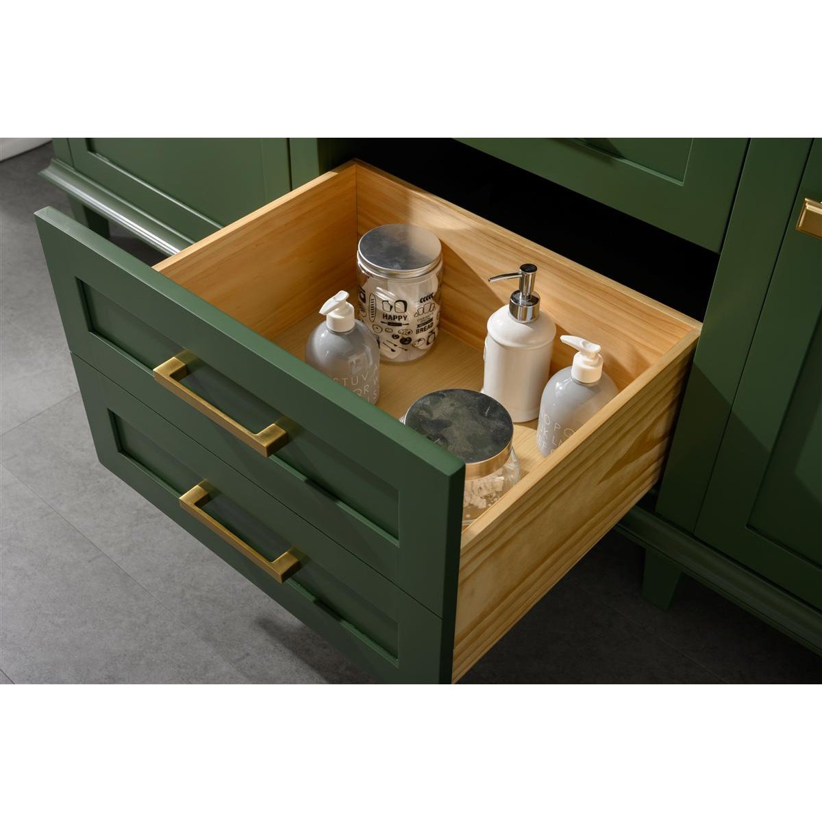 Legion Furniture 72" Vogue Green Double Single Sink Vanity Cabinet With Carrara White Top WLF2272-VG