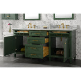 Legion Furniture 72" Vogue Green Double Single Sink Vanity Cabinet With Carrara White Top WLF2272-VG