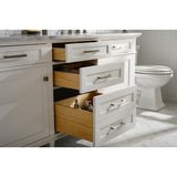 Legion Furniture 72" White Double Single Sink Vanity Cabinet With Carrara White Top WLF2272-W