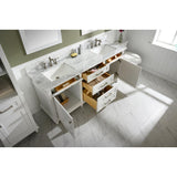 Legion Furniture 72" White Double Single Sink Vanity Cabinet With Carrara White Top WLF2272-W