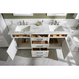 Legion Furniture 72" White Double Single Sink Vanity Cabinet With Carrara White Top WLF2272-W