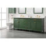 Legion Furniture 80" Vogue Green Double Single Sink Vanity Cabinet With Carrara White Quartz Top Wlf2280-Cw-Qz WLF2280-VG