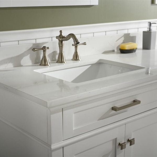 Legion Furniture White Sink Vanity Cabinet With Carrara White Quartz Top