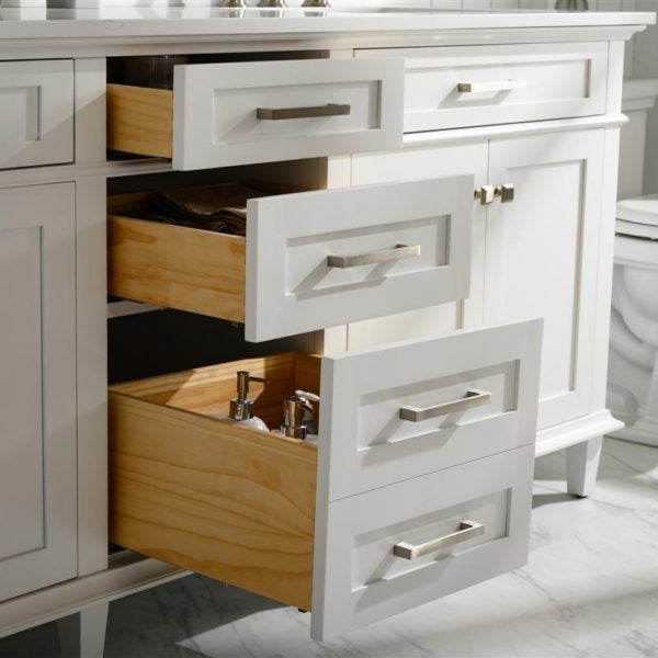 Legion Furniture White Sink Vanity Cabinet With Carrara White Quartz Top