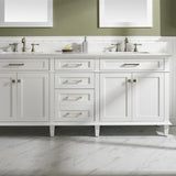 Legion Furniture White Sink Vanity Cabinet With Carrara White Quartz Top