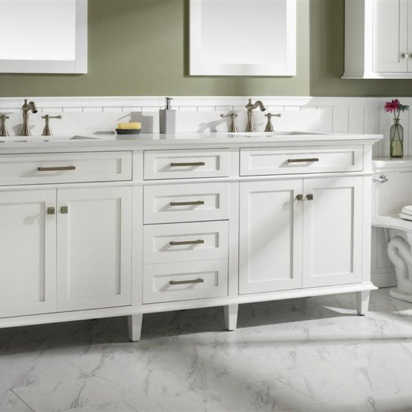 Legion Furniture White Sink Vanity Cabinet With Carrara White Quartz Top