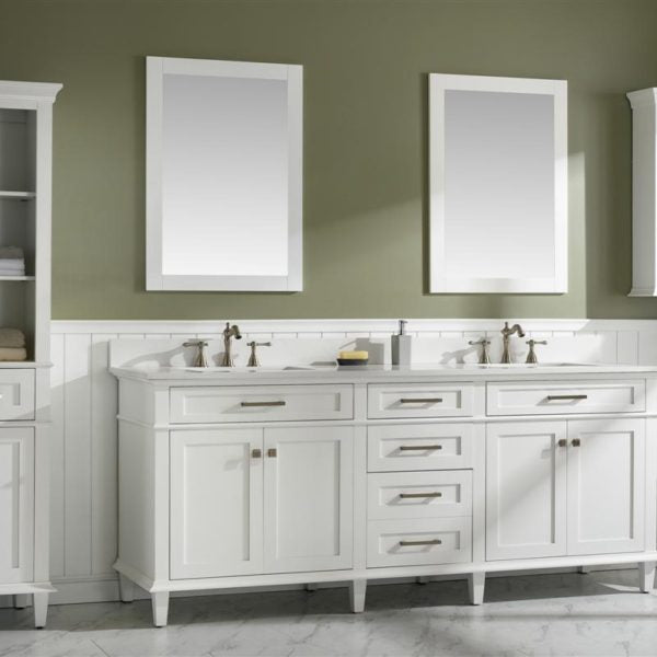 Legion Furniture White Sink Vanity Cabinet With Carrara White Quartz Top