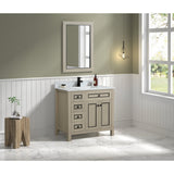 Legion Furniture 36" Light Oak Finish Sink Vanity Cabinet With Carrara White Top WV2236-O