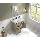 Legion Furniture 36" Light Oak Finish Sink Vanity Cabinet With Carrara White Top WV2236-O