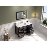 Legion Furniture 48" Blue Finish Sink Vanity Cabinet With Carrara White Top WV2248-B