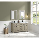 Legion Furniture 60" Light Oak Finish Sink Vanity Cabinet With Carrara White Top WV2260-O