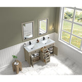 Legion Furniture 60" Light Oak Finish Sink Vanity Cabinet With Carrara White Top WV2260-O