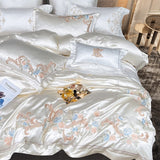 Esana White Embroidery Egyptian Cotton Duvet Cover Set