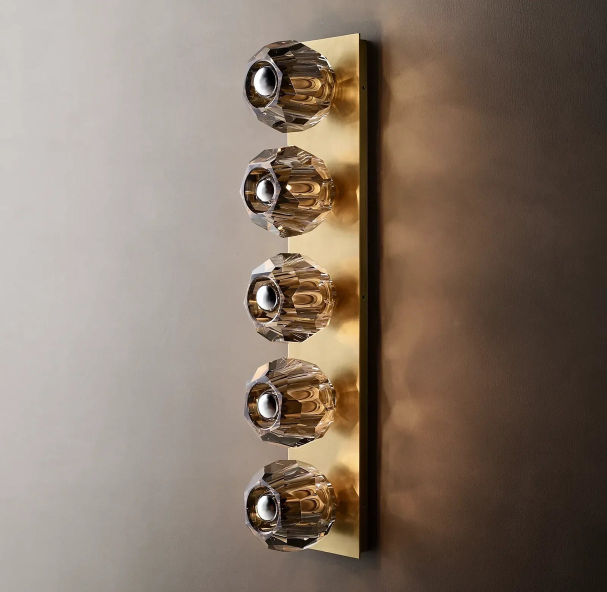 Florit Modern Crystal Ball Glass Grand Linear Wall Sconce