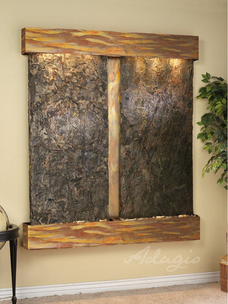 Adagio Cottonwood Falls Square Rustic Copper Green Natural Slate - CFS1002