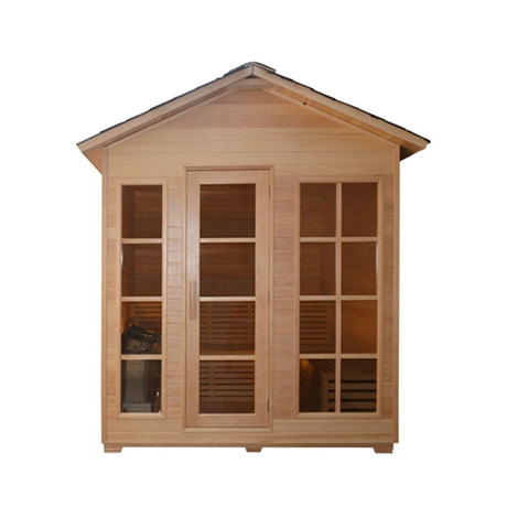 ALEKO Canadian Hemlock Outdoor and Indoor 6 Person Wet Dry Sauna With Heater - STO6VAASA-AP