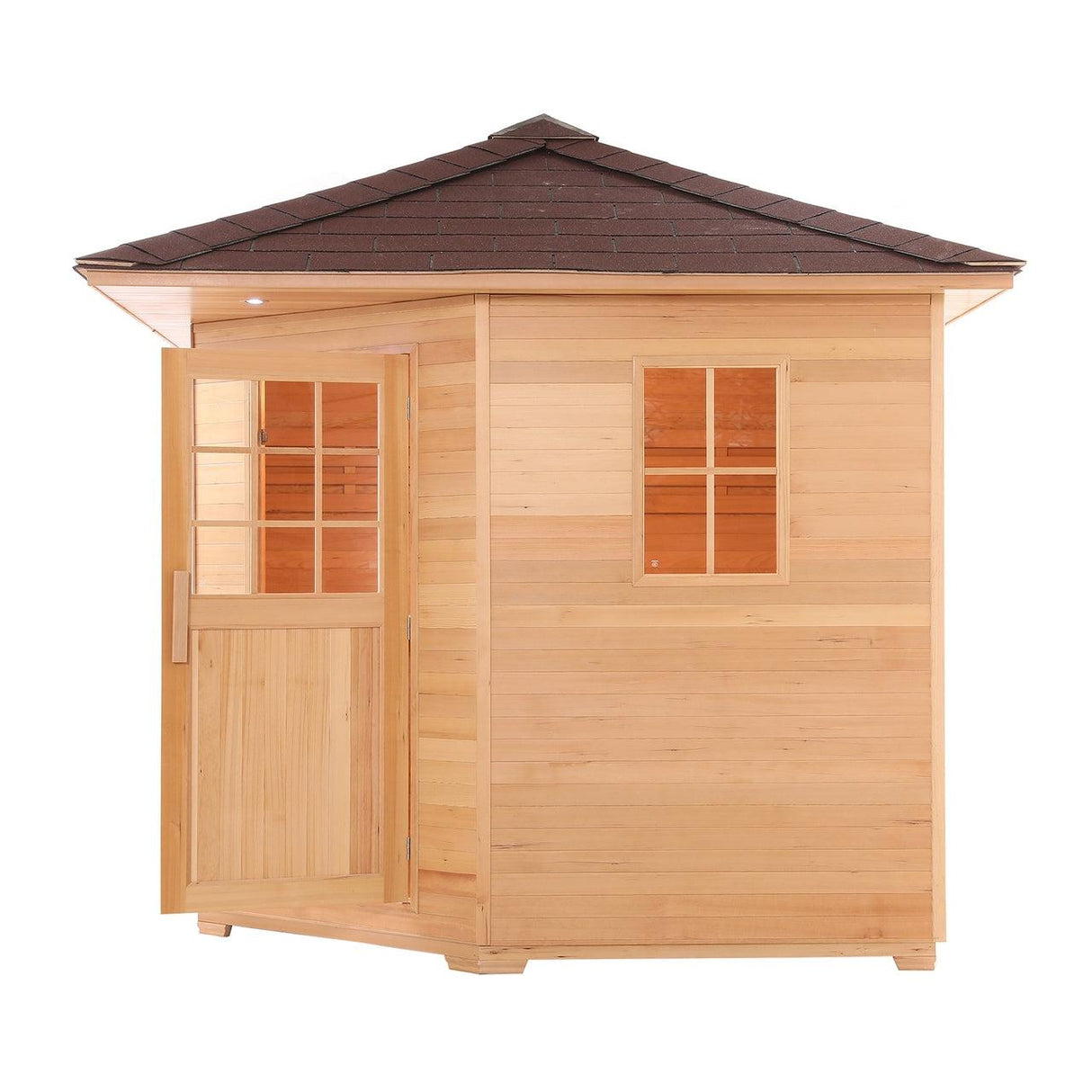 ALEKO Canadian Hemlock Wet Dry 8 Outdoor 8 Person Sauna with Asphalt Roof With Heater - SKD8HEM-AP