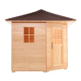 ALEKO Canadian Hemlock Wet Dry 8 Outdoor 8 Person Sauna with Asphalt Roof With Heater - SKD8HEM-AP