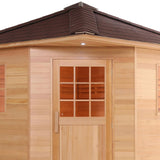 ALEKO Canadian Hemlock Wet Dry 8 Outdoor 8 Person Sauna with Asphalt Roof With Heater - SKD8HEM-AP