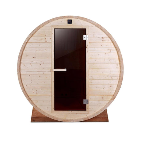 ALEKO Outdoor and Indoor White Pine 4 Person Barrel Sauna With Heater -SB4PINE-AP