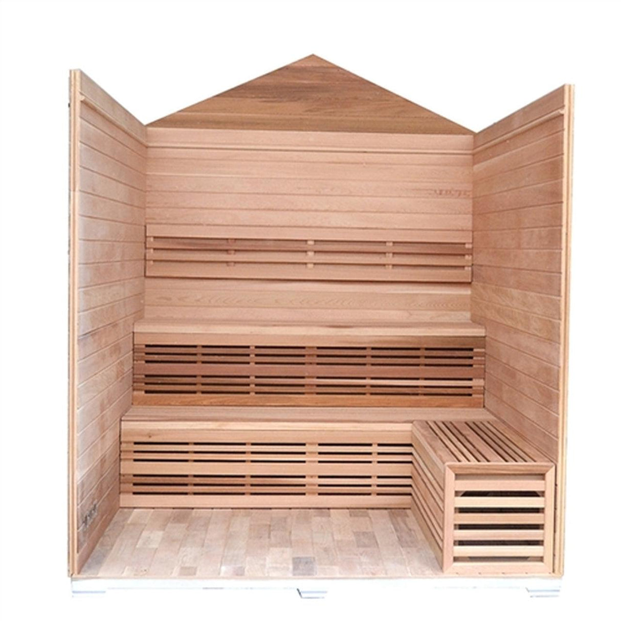 ALEKO Outdoor Canadian Red Cedar and Stone 6 Person Wet Dry Sauna With Heater - CED6PORI-AP