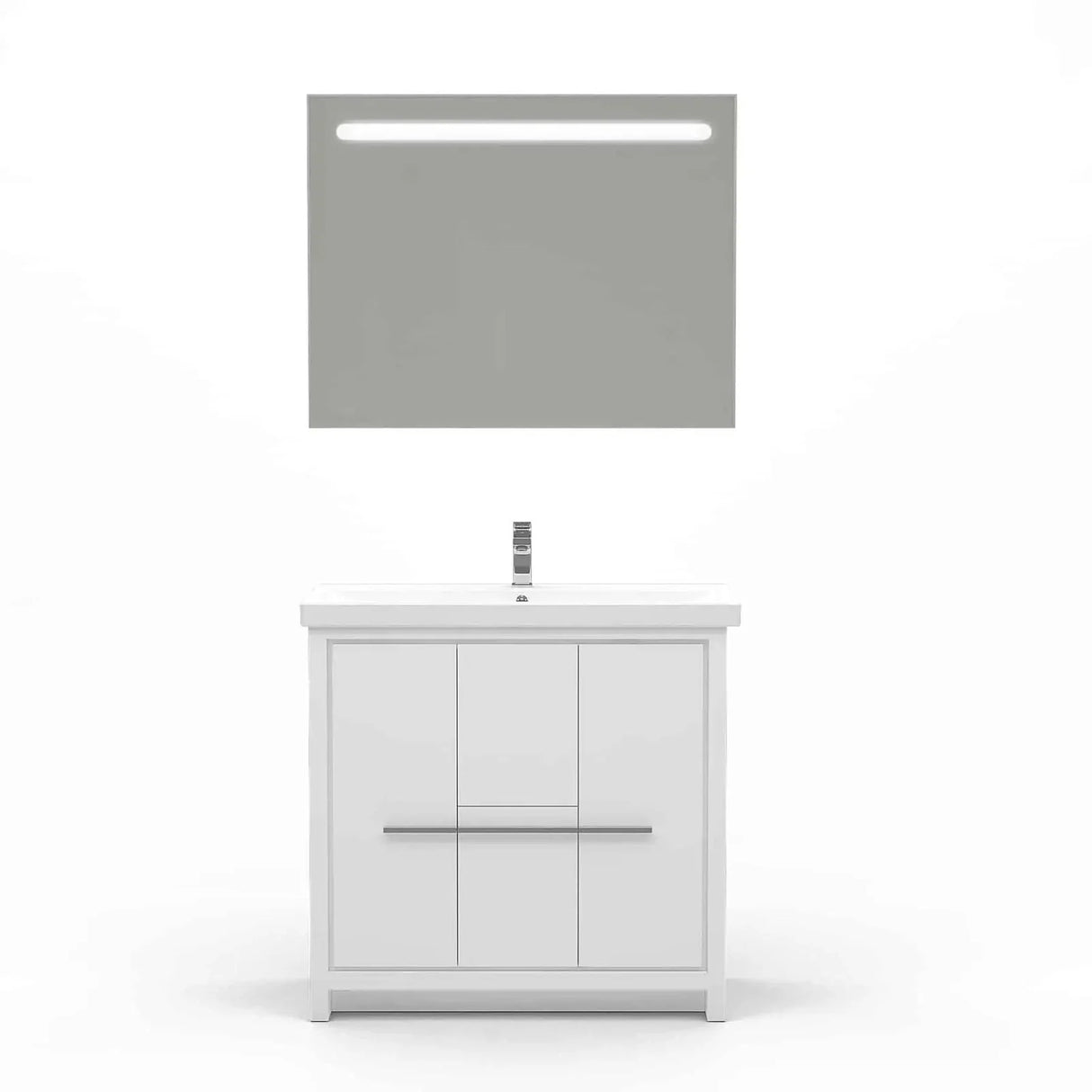 Casa Mare Alessio 32" Bathroom Vanity and Ceramic Sink Combo with LED Mirror