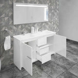 Casa Mare Alessio 60" Bathroom Vanity and Ceramic Sink Combo with LED Mirror