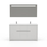 Casa Mare Alessio 60" Bathroom Vanity and Ceramic Sink Combo with LED Mirror