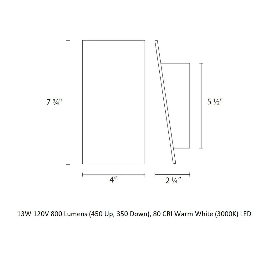 Angled Plane Narrow Wall Light