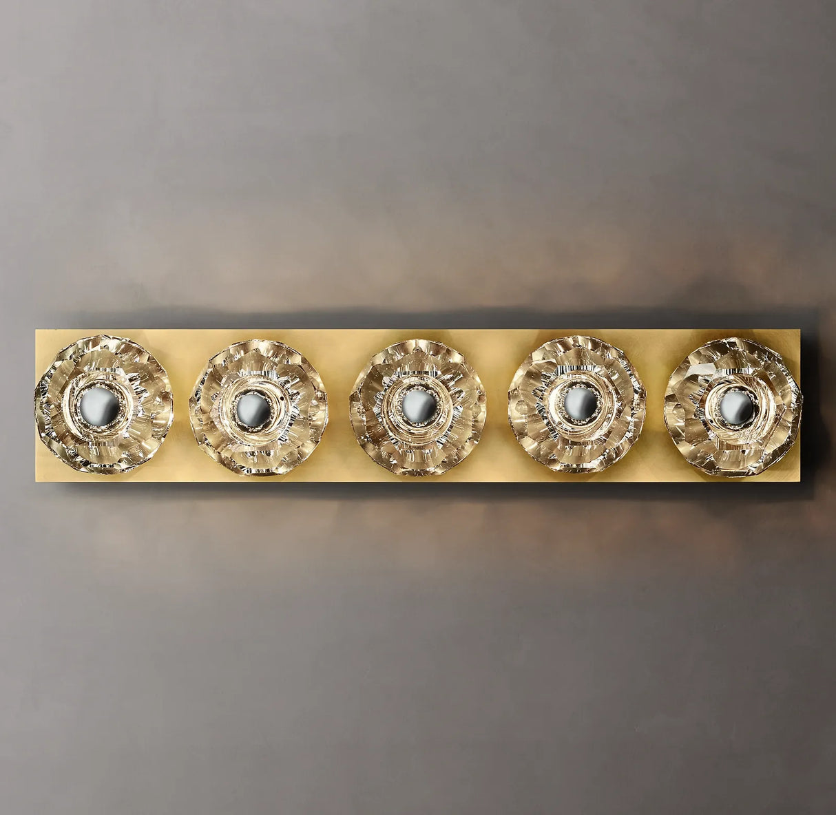 Florit Modern Crystal Ball Glass Grand Linear Wall Sconce