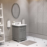 Water Creation Bathroom Vanity Vanity and Faucet and Mirror WATER CREATION 24 Inch Cashmere Grey Single Sink Bathroom Vanity From The Derby Collection