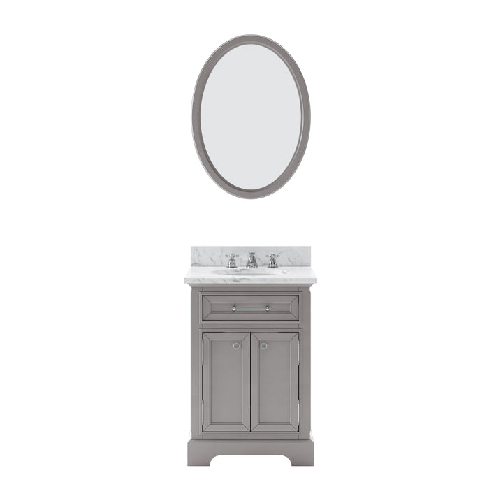 Water Creation Bathroom Vanity Vanity and Mirror WATER CREATION 24 Inch Cashmere Grey Single Sink Bathroom Vanity From The Derby Collection