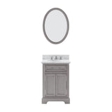 Water Creation Bathroom Vanity Vanity and Mirror WATER CREATION 24 Inch Cashmere Grey Single Sink Bathroom Vanity From The Derby Collection