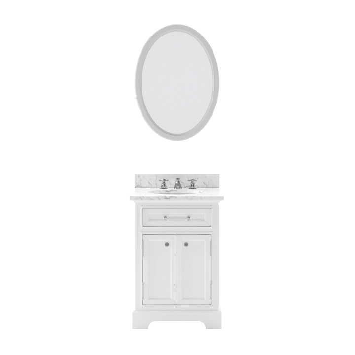 Water Creation Bathroom Vanity Vanity and Mirror WATER CREATION 24 Inch Pure White Single Sink Bathroom Vanity From The Derby Collection