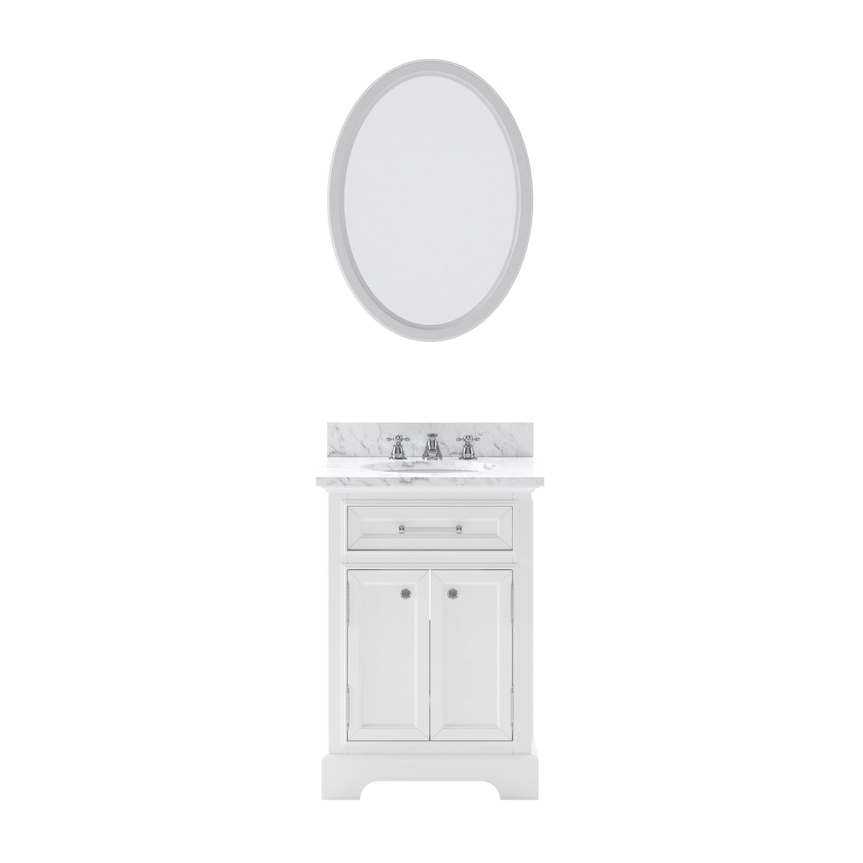 Water Creation Bathroom Vanity Vanity and Mirror WATER CREATION 24 Inch Pure White Single Sink Bathroom Vanity From The Derby Collection