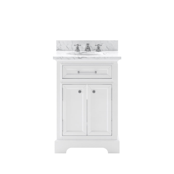 Water Creation Bathroom Vanity Vanity Only WATER CREATION 24 Inch Pure White Single Sink Bathroom Vanity From The Derby Collection