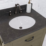 Water Creation Bathroom Vanity Vanity and Faucet WATER CREATION 30 Inch Grizzle Grey Single Sink Bathroom Vanity With Blue Limestone Counter Top From The ABERDEEN Collection