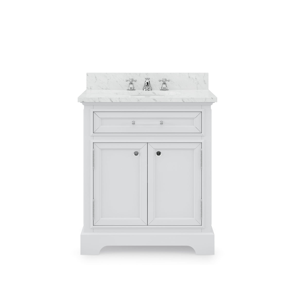 Water Creation Bathroom Vanity Vanity Only WATER CREATION 30 Inch Pure White Single Sink Bathroom Vanity From The Derby Collection